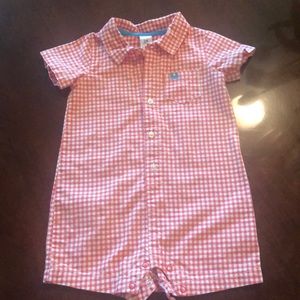 Carter’s Orange and White Checked Boy’s Romper